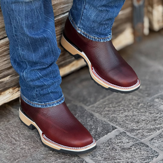 Low-top Square Toe Chunky Heel Chelsea Boots