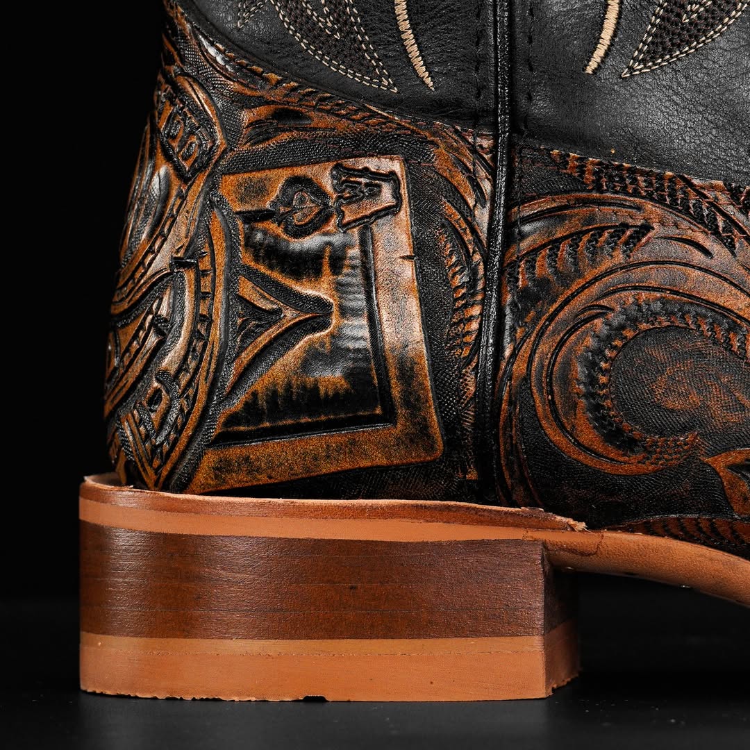 Country Gambler Tooled Cowboy Boots