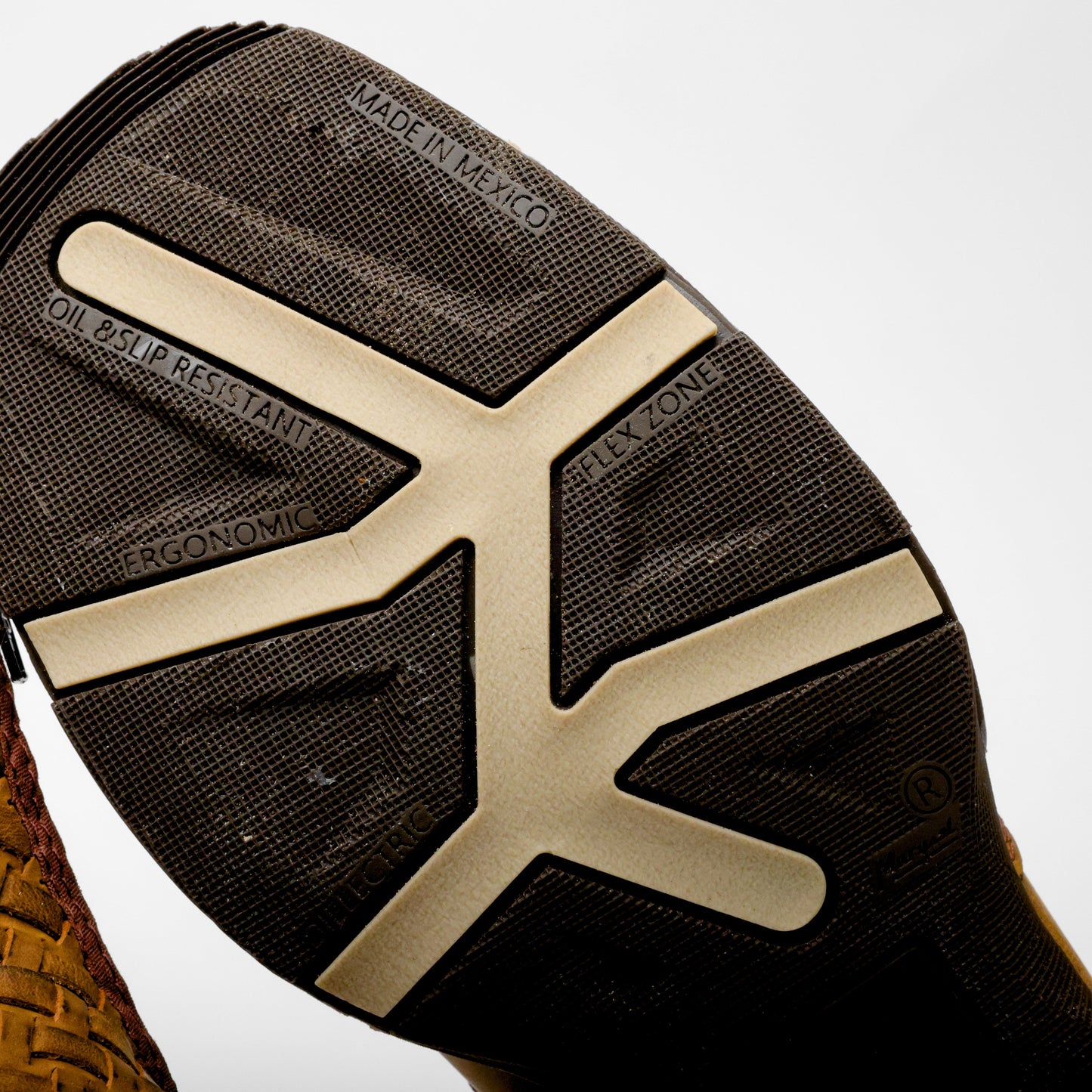 Dusty Honey Basketweave Leather Botin With 3D Lightweight Soles - Square Toe