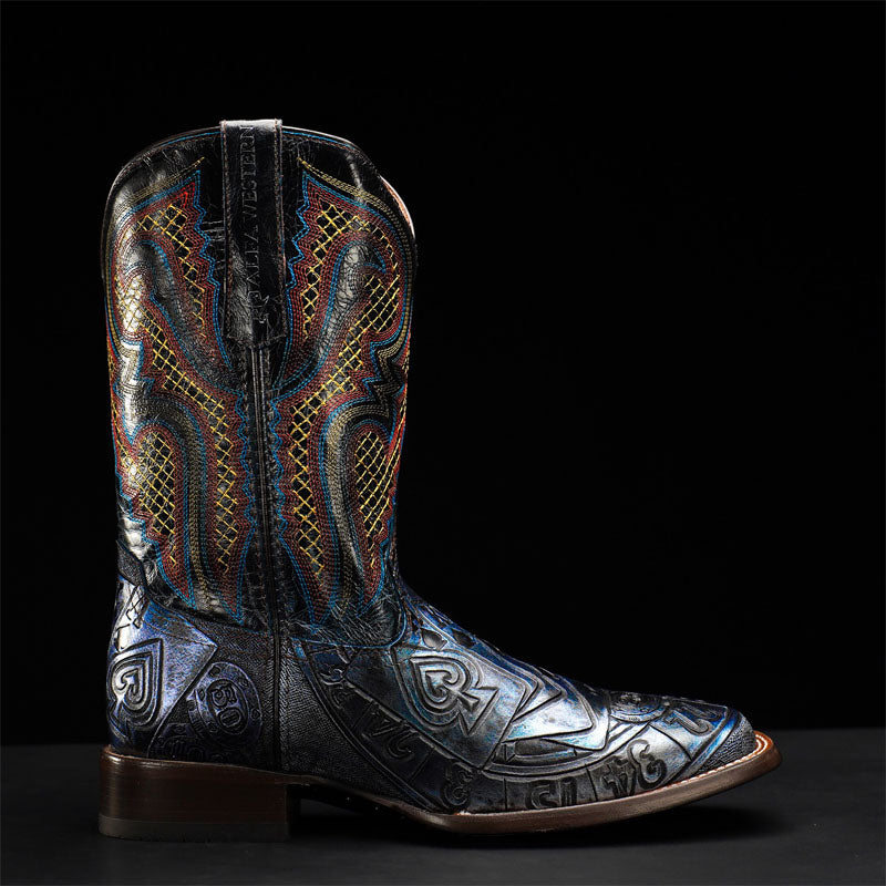 Mad Gambler Square Toe Cowboy Boots – Blue