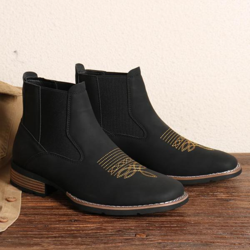 Men's Embroidered Chelsea Boots Martin Boots