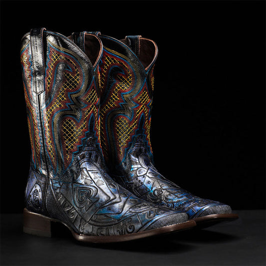 Mad Gambler Square Toe Cowboy Boots – Blue