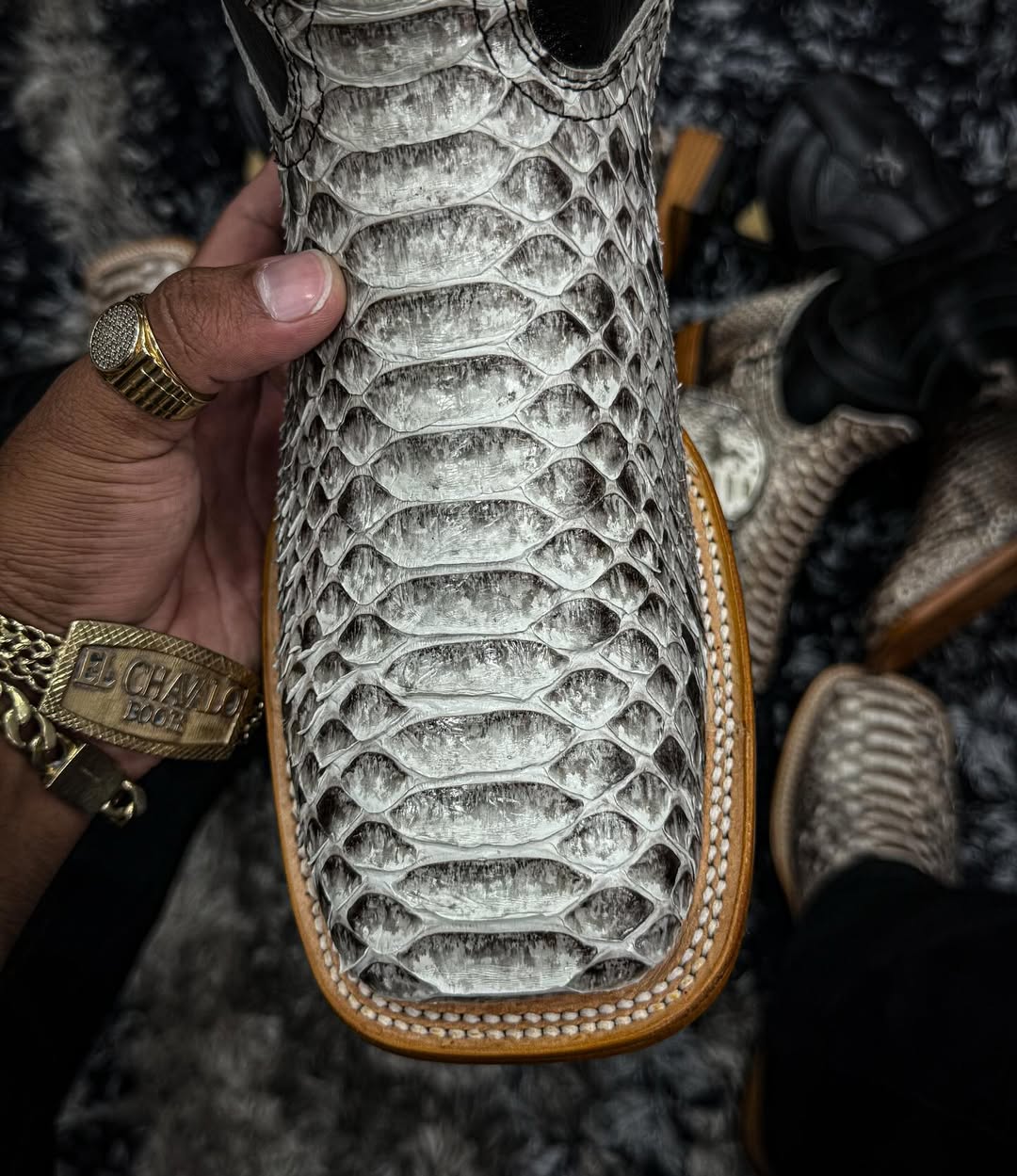 Genuine Natural Python Skin Boots