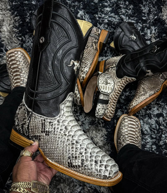 Genuine Natural Python Skin Boots