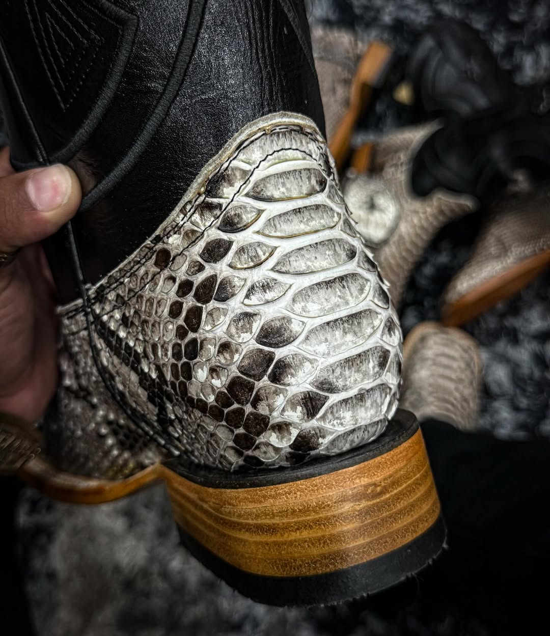 Genuine Natural Python Skin Boots
