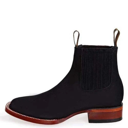 Men's Genuine Nubuck Ankle Charro Boots