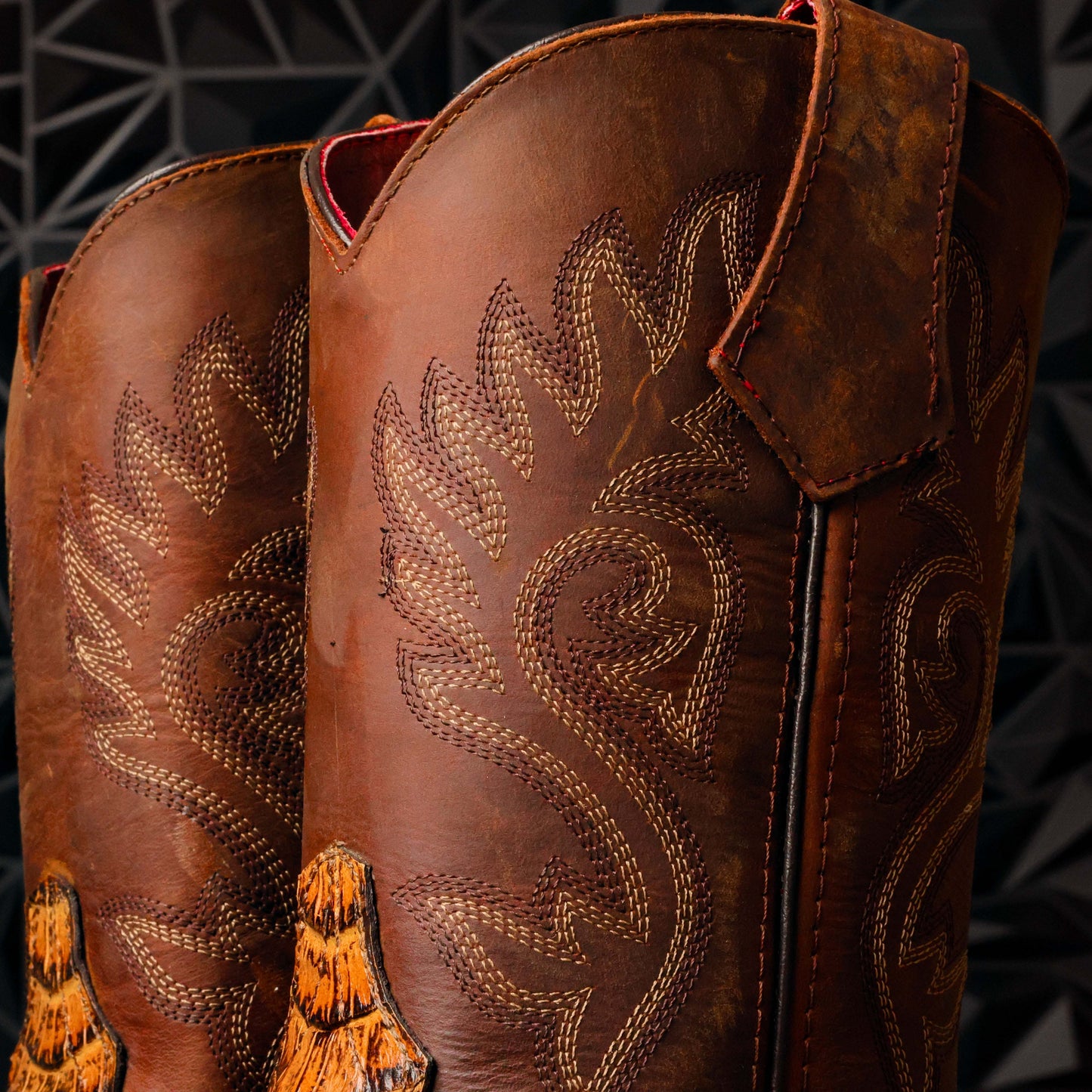 Honey Two-Tone Caiman Belly Leather Boots With 3D Lightweight Sole - Composite Toe