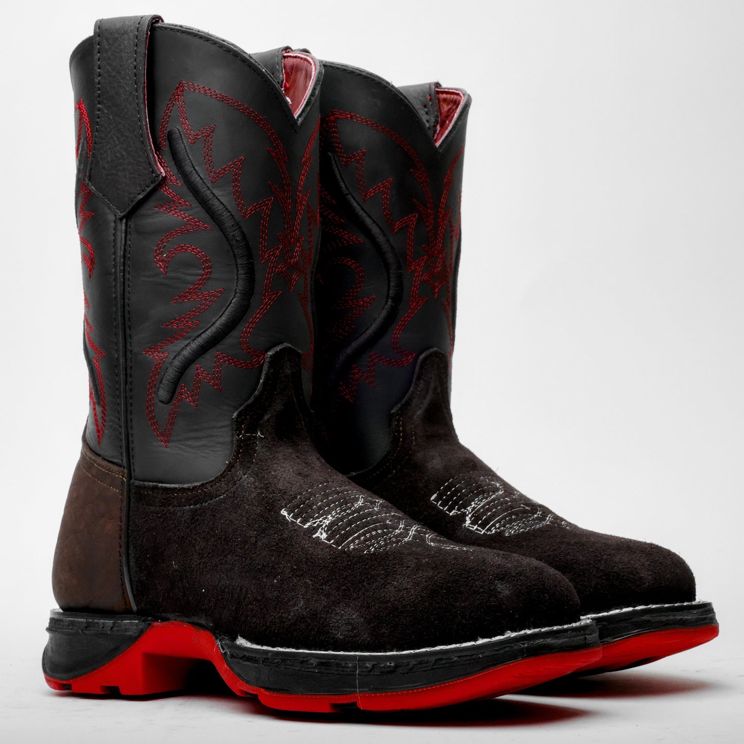 Black Rough-Out Leather Boots With 3D Lightweight Sole - Composite Toe