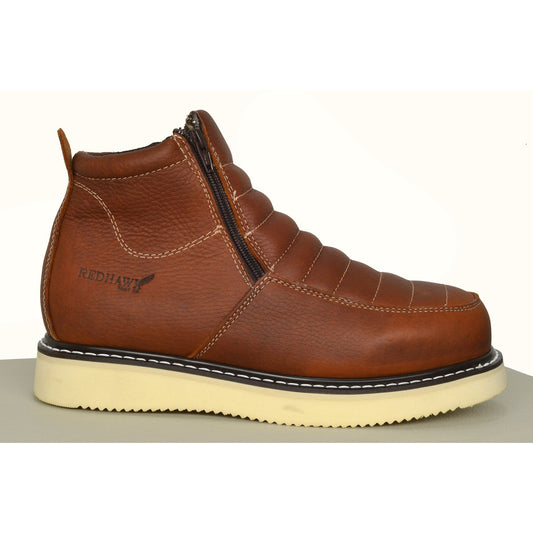 Miner Men's Soft Toe 6 Leather Dual Zipper Work Boots