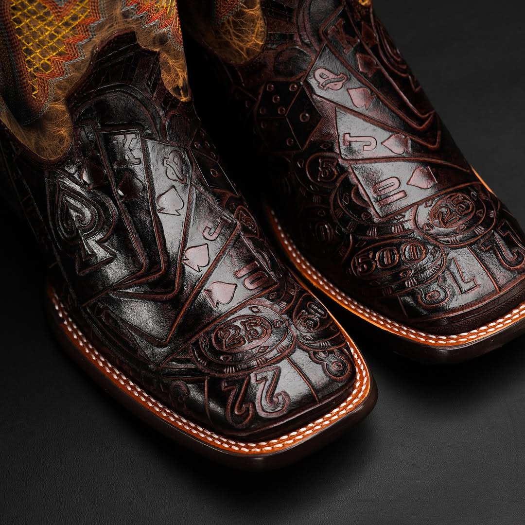 Gambler Cowboy Boots-Chocolate Brown