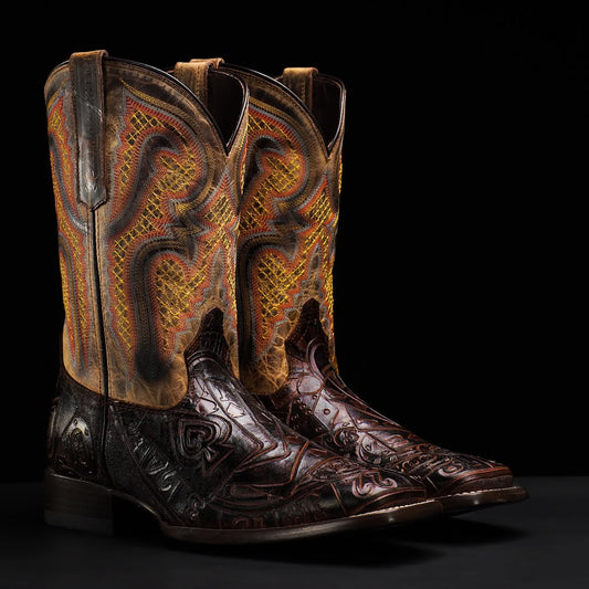 Gambler Cowboy Boots-Chocolate Brown