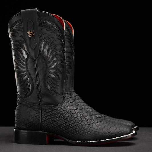 Black Caiman Belly Cowboy Boots