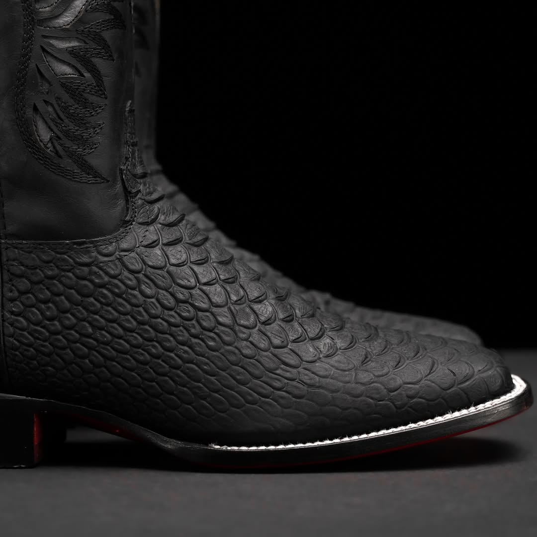 Black Caiman Belly Cowboy Boots