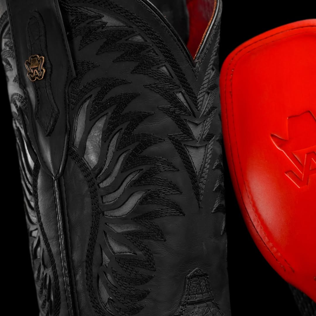 Black Caiman Belly Cowboy Boots