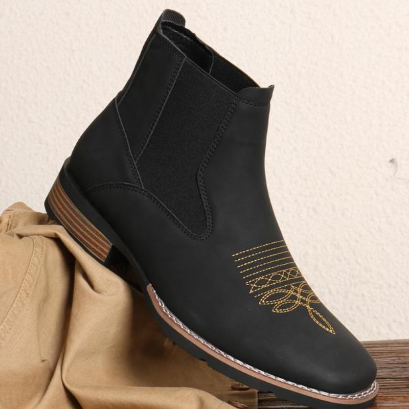 Men's Embroidered Chelsea Boots Martin Boots